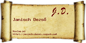 Janisch Dezső névjegykártya