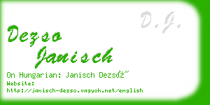 dezso janisch business card